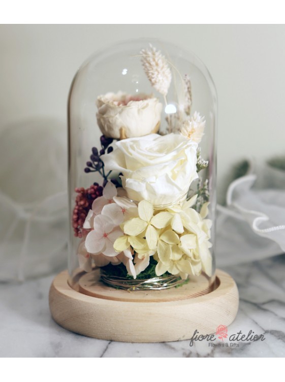 Preserved Flower Glass Dome with LED